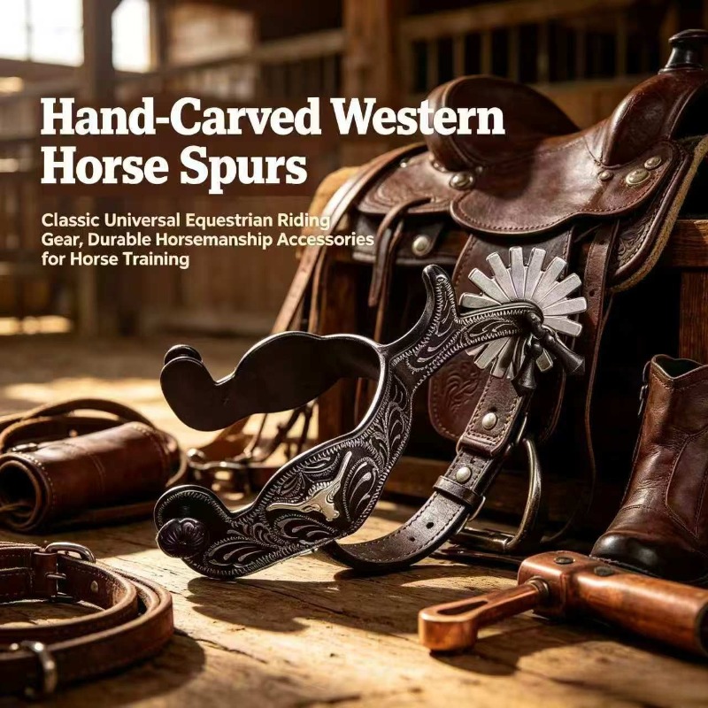 Riding Gear - نصلات خيل غربية منحوتة يدويًا، معدات