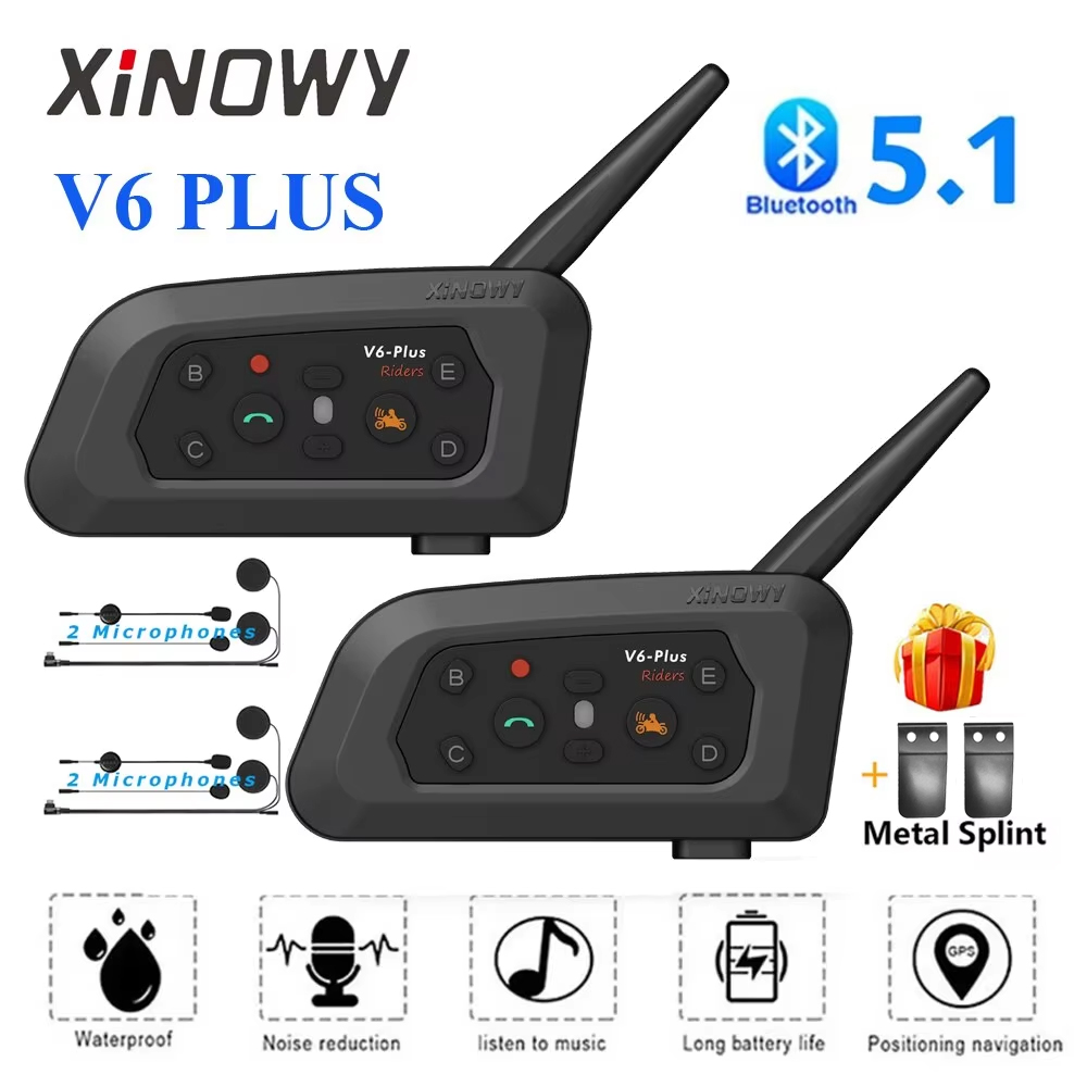 Full Face Motorcycle Helmet With Bluetooth - XINOWY 6 Plus دراجة نارية Intercom