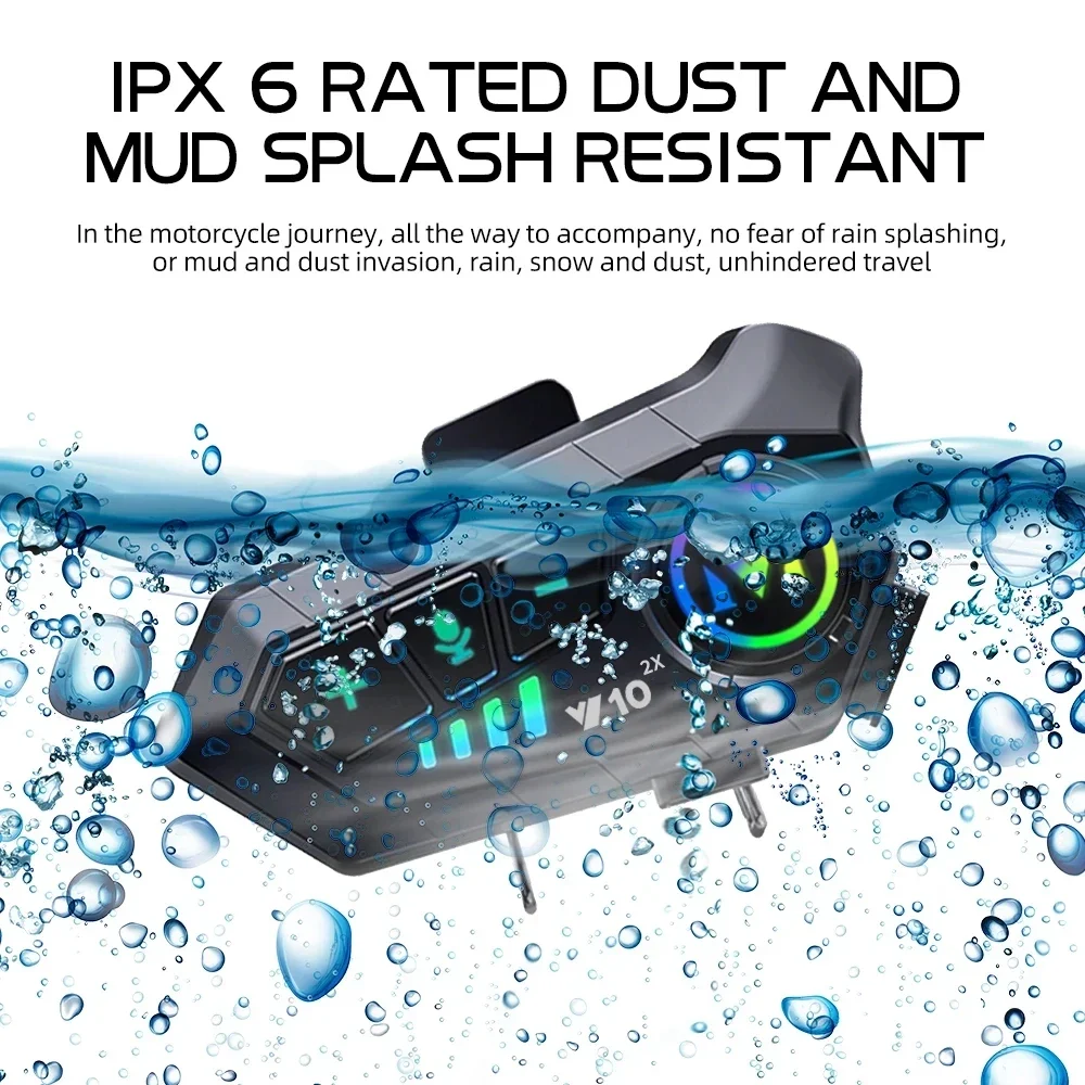 V10 2X جهاز اتصال بلوتوث للخوذ - مراجعة Full Face Motorcycle Helmet With Bluetooth وسعره