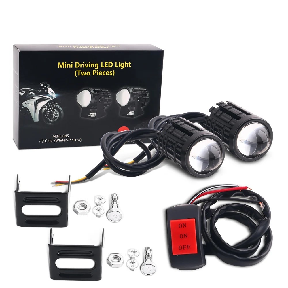 مصباح أمامي LED عالمي للدراجات - مراجعة Universal Motorcycle Led Headlight Projector وسعره
