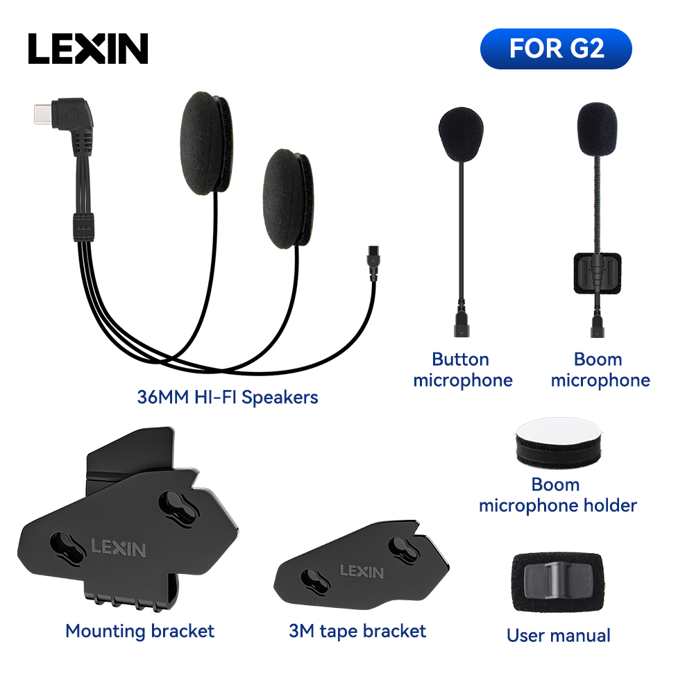 LEXIN-G2 دراجة نارية سماعة رأس - مراجعة Full Face Motorcycle Helmet With Bluetooth وسعره
