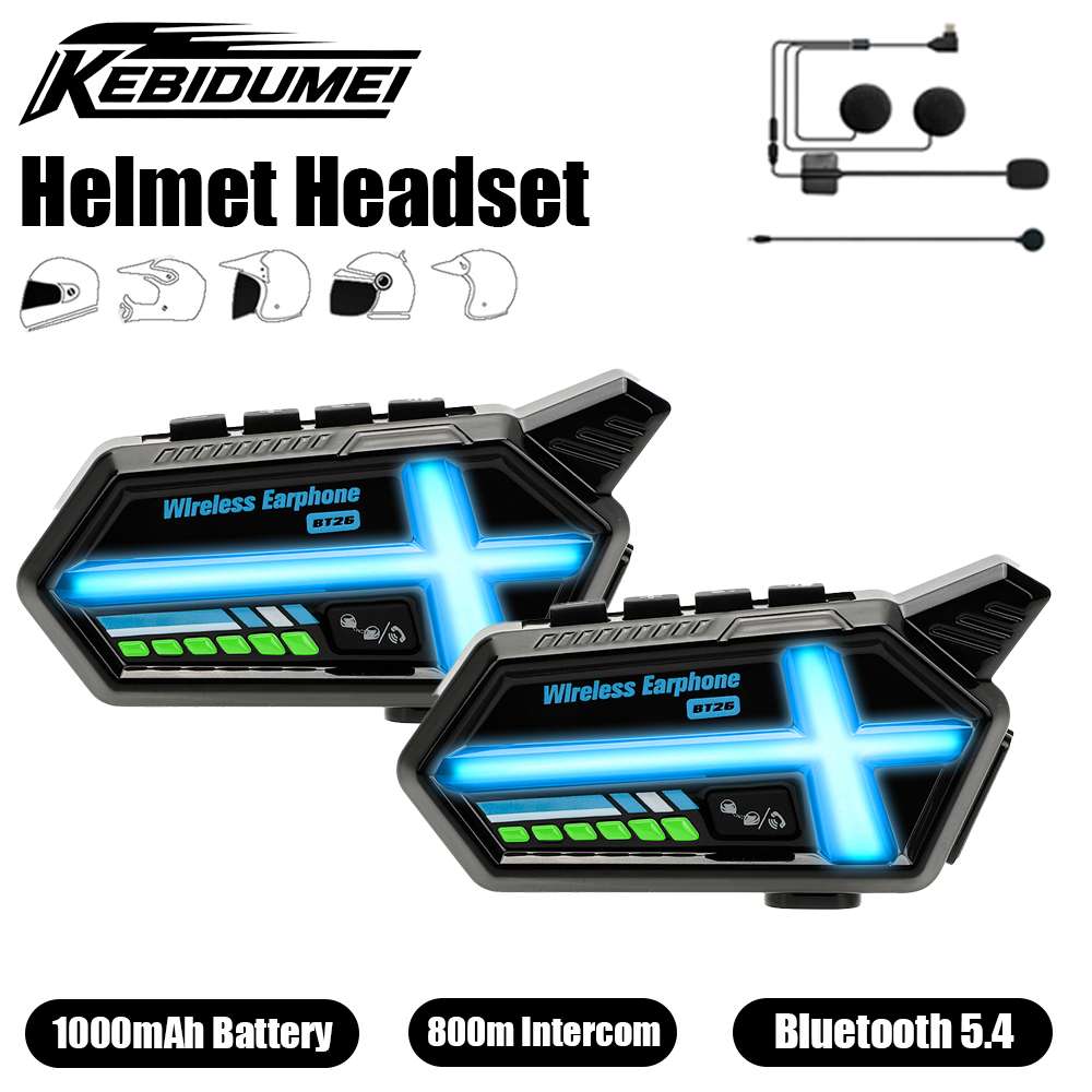 KEBIDUMEI BT26 سماعة خوذة سمّا - مراجعة Full Face Motorcycle Helmet With Bluetooth وسعره