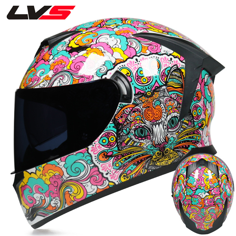 خوذة دراجة نارية LVS كاملة الو - مراجعة Full Face Motorcycle Helmet With Bluetooth وسعره